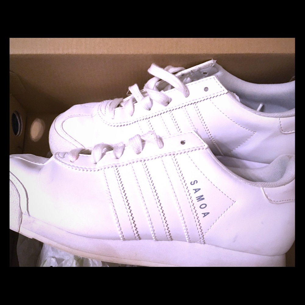 adidas samoas all white